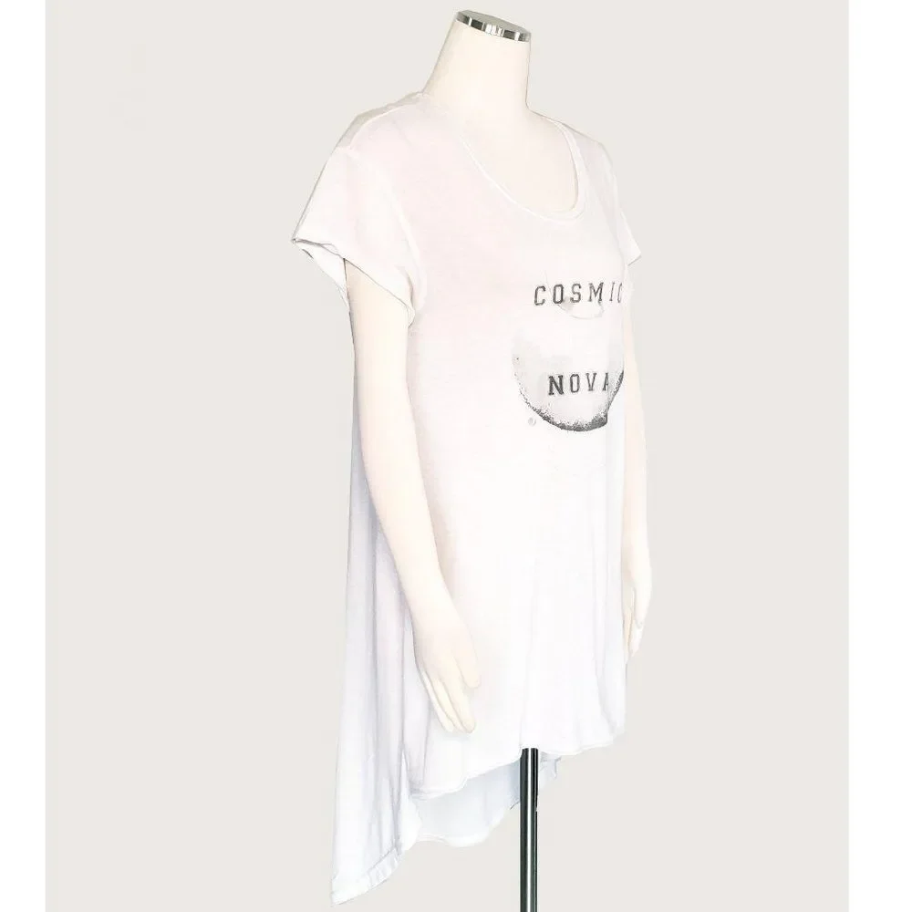 Free People White High-Low Tunic Tee - Picture 4 of 8